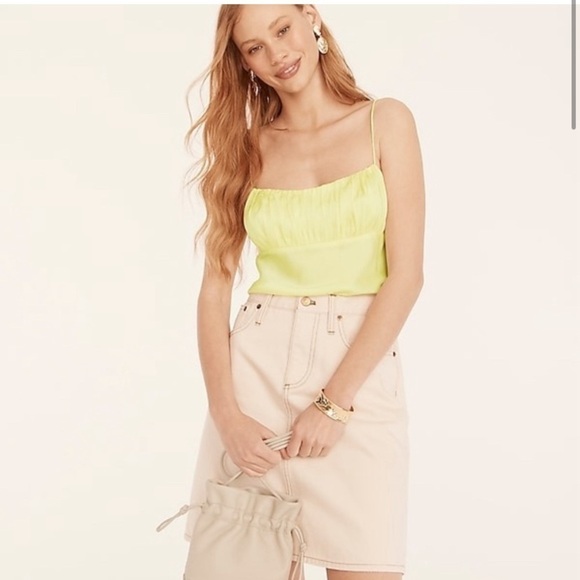 J. Crew Gathered Stretch Cropped Silk Camisole size 20 - Picture 7 of 7